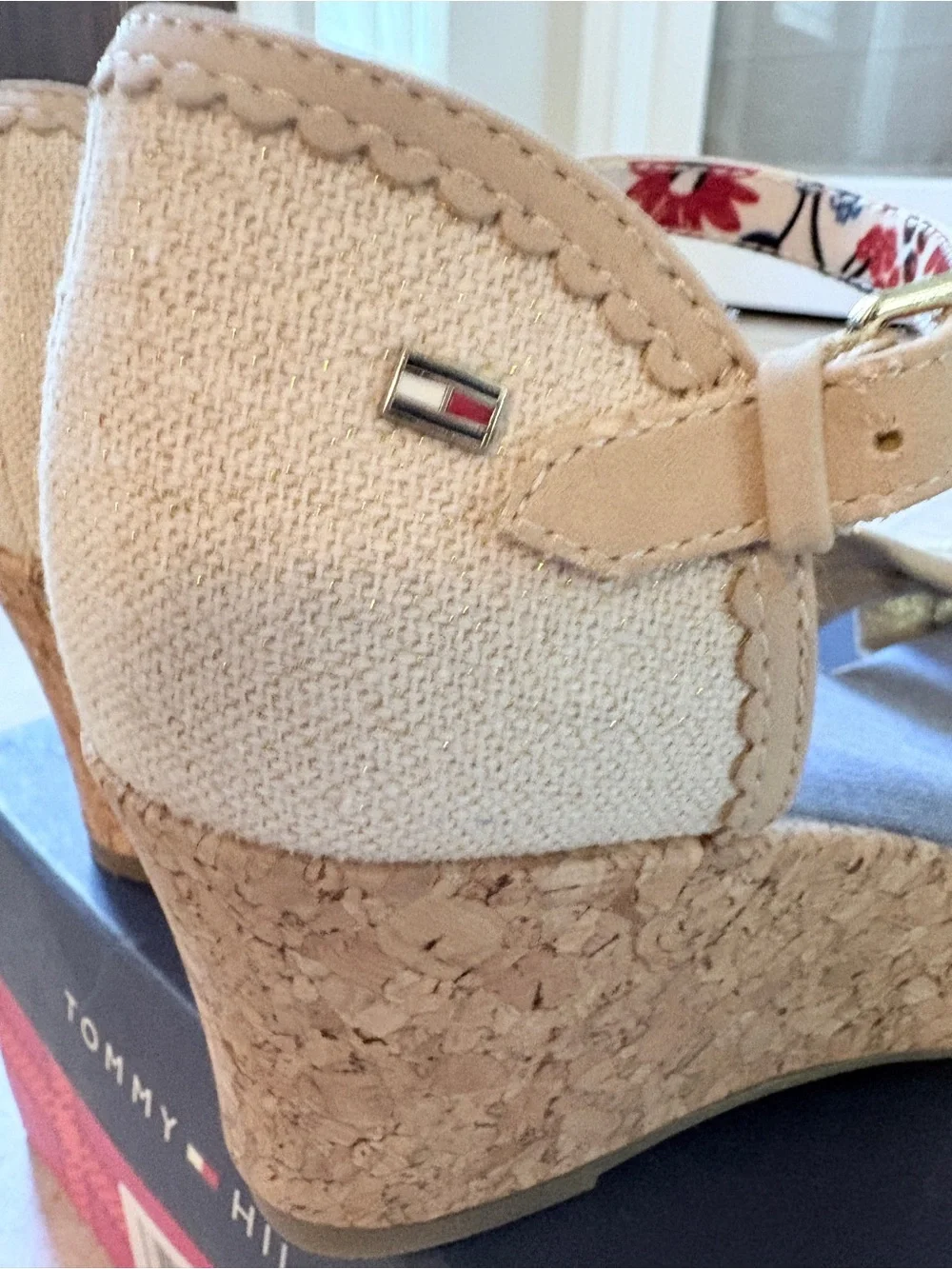 Tommy Hilfiger Girl’s Tan Cork Wedge Sandals